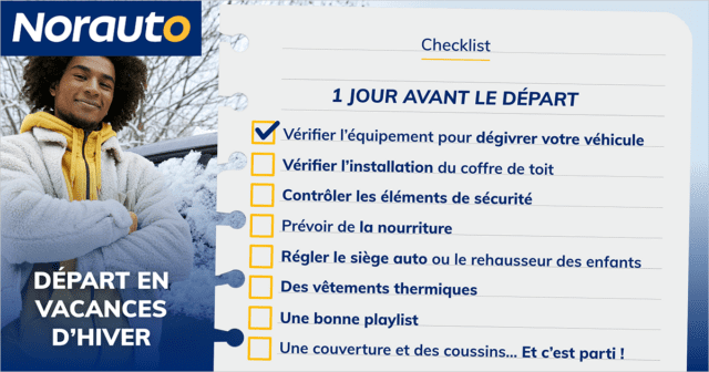 Checklist départ vacances hiver 1 jour