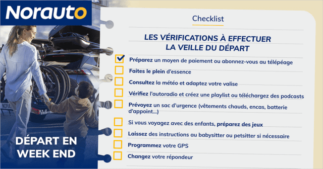 Checklist départ en week-end veille de départ